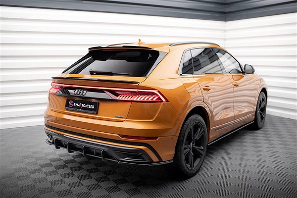 Spoiler Maxton Design spoiler extension ver.2 for Audi Q8 S-Line/SQ8 Mk1, black glossy ABS plastic .