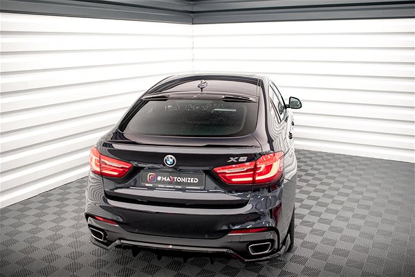 Spoiler Maxton Design Rear window foot for BMW X6 F16, black glossy ABS plastic, M-Pack .