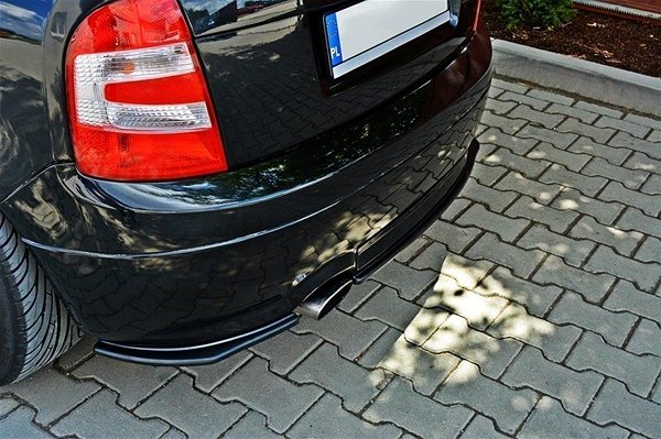 Spoiler Maxton Design spoiler under rear bumper for Skoda Fabia RS Mk1, black glossy ABS plastic .