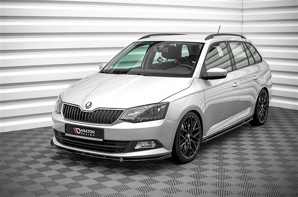 Spoiler Maxton Design diffusers under side sills for Skoda Fabia Mk3, black glossy ABS plastic .
