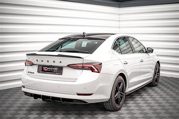 Maxton Design rear window spoiler for Skoda Octavia Mk4, black glossy ABS plastic.