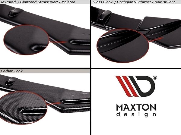 Spoiler Maxton Design spoiler under front bumper for Skoda Superb Mk2, black glossy ABS plastic .