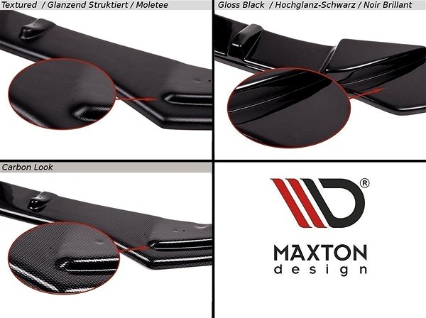 Spoiler Maxton Design spoiler under front bumper for Skoda Superb Mk2 Facelift, black glossy ABS plastic .