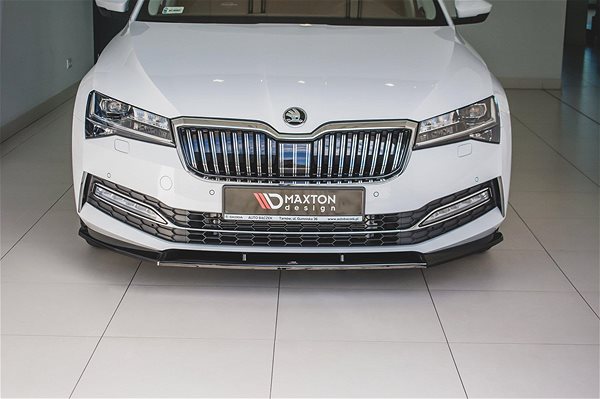Spoiler Maxton Design spoiler under front bumper ver.2 for Skoda Superb Mk3 FL Facelift .