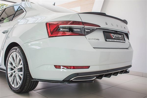 Spoiler Maxton Design rear bumper insert for Skoda Superb Mk3 FL Facelift, for Sportline / L&K version.