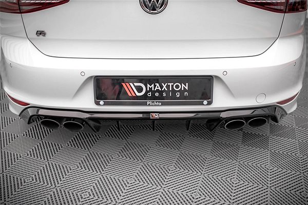 Spojler Maxton Design vložka zadného nárazníka pre Volkswagen Golf R Mk7, čierny lesklý plast ABS ...