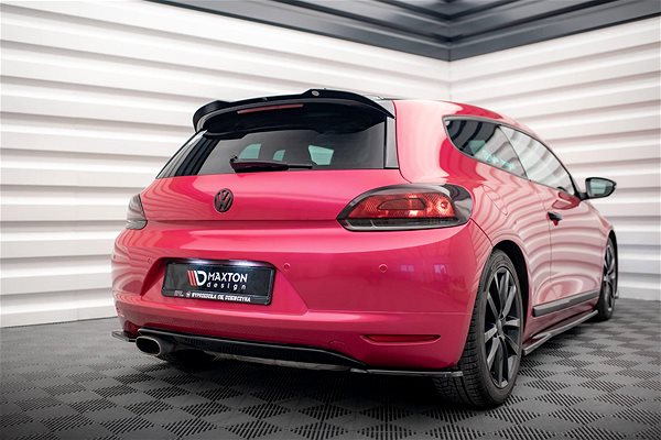 Spoiler Maxton Design spoiler extension ver.2 for Volkswagen Scirocco Mk3, black glossy ABS plastic.