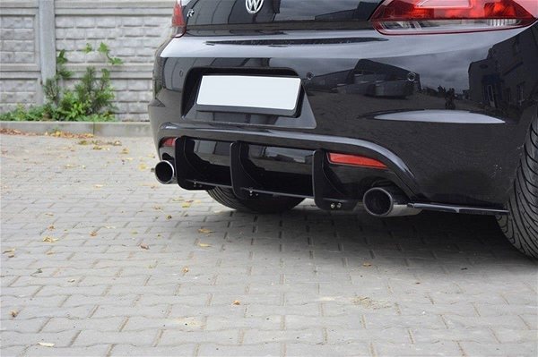 Spoiler Maxton Design rear bumper diffuser with side extensions for Volkswagen Scirocco R Mk3 .