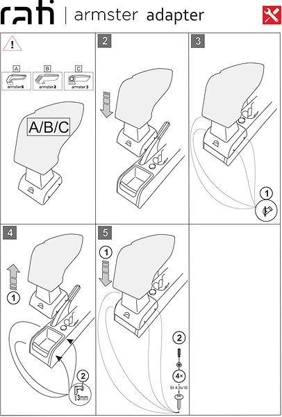 Armrest RATI Armster 2 with adapter, black, Škoda Fabia IV, 2021- , .