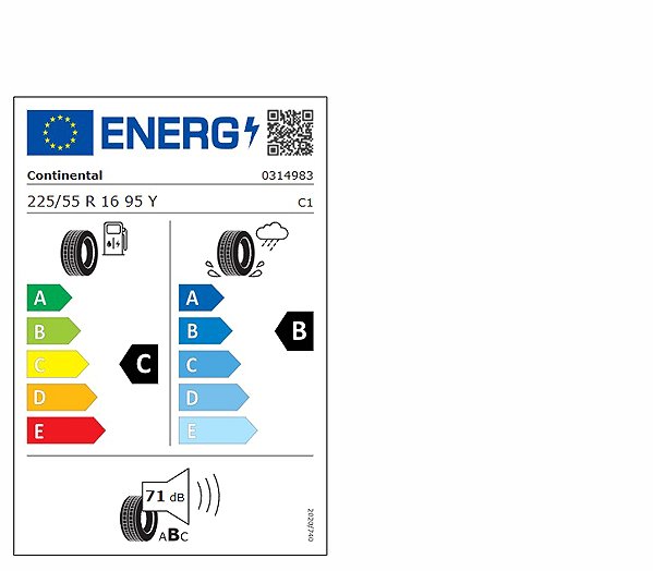 Letní pneumatika Continental ContiEcoContact 5 225/55 R16 95 Y Energetický štítek