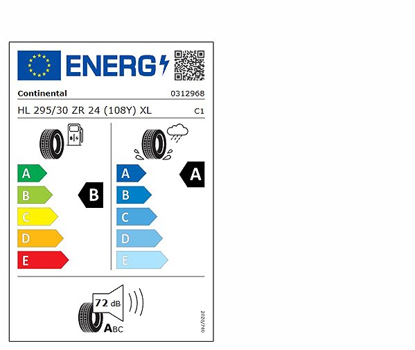Letní pneumatika Continental SportContact 7 295/30 R24 XL FR 108 Y Energetický štítek