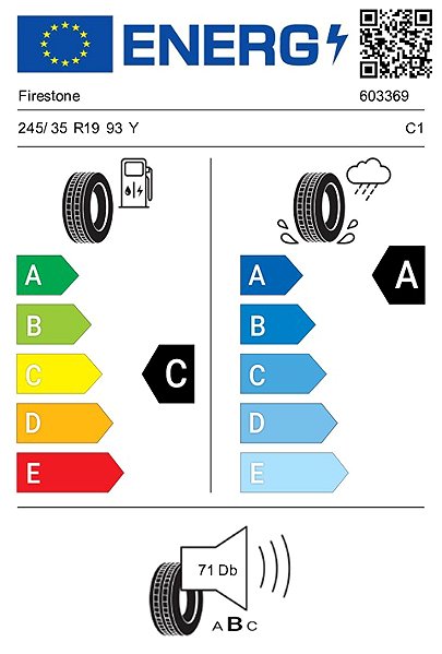 Letní pneumatika Firestone RoadHawk 2 245/35 R19 XL FR 93 Y Energetický štítek