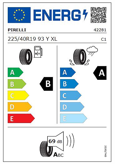 Letní pneumatika Pirelli P-Zero Sc 225/40 R19 XL MO-S,ncs 93 Y Energetický štítek