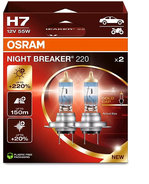 Autožárovka OSRAM H7 Night Breaker 220, +220%, Duo Box ...