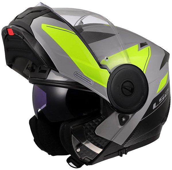 Motoros sisak LS2 FF902 SCOPE II-06 DURIA motoros sisak, hátrahajtható, XXL - szürke/H-V-sárga ...