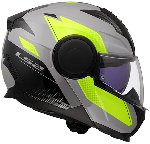 Motoros sisak LS2 FF902 SCOPE II-06 DURIA motoros sisak, hátrahajtható, XXL - szürke/H-V-sárga ...
