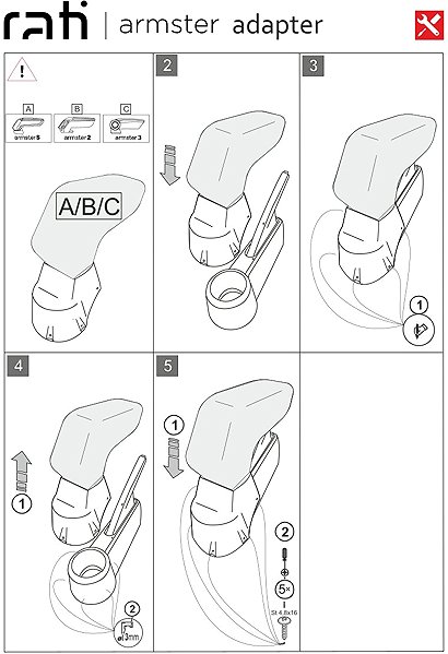Armrest RATI Armster 2 with adapter, black, Seat Mii Eletric, 2019- , .