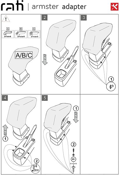Armrest RATI Armster 2 with adapter, black, Suzuki Swift, 2024- , .