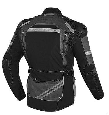 Motorkárska bunda MAXX – NF 2210 Textilná bunda dlhá čierno-strieborná XS ...