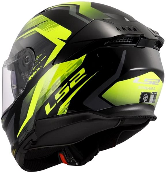 Motoros sisak LS2 FF808 STREAM II-06 FURY Zárt bukósisak, fekete/Hi-Vis-sárga, XL méret ...