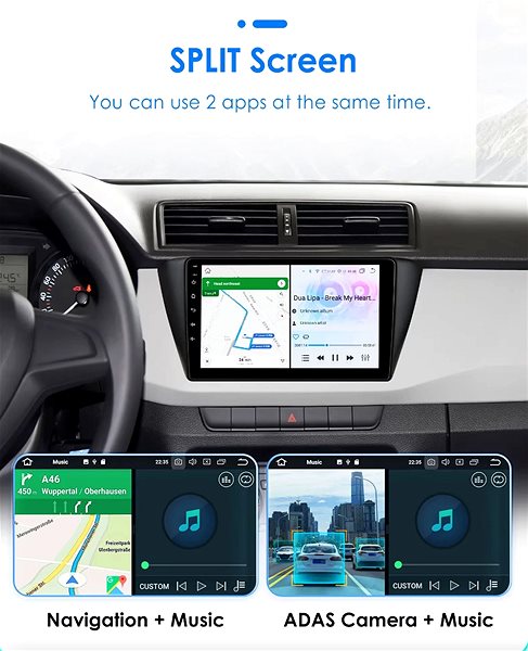 Autorádio Ossuret 8GB Autorádio Skoda Fabia mk3 III generace 2015 - 2019, Android Auto, CarPlay, Bluetooth, GP ...