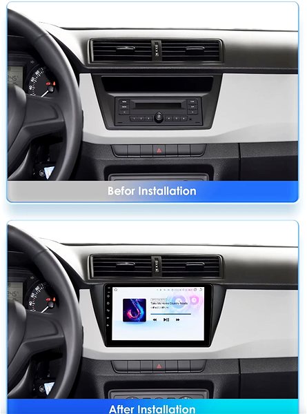 Autorádio Ossuret 8GB Autorádio Skoda Fabia mk3 III generace 2015 - 2019, Android Auto, CarPlay, Bluetooth, GP ...