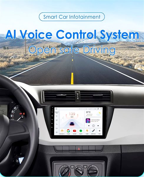 Autorádio Ossuret 8GB Autorádio Skoda Fabia mk3 III generace 2015 - 2019, Android Auto, CarPlay, Bluetooth, GP ...