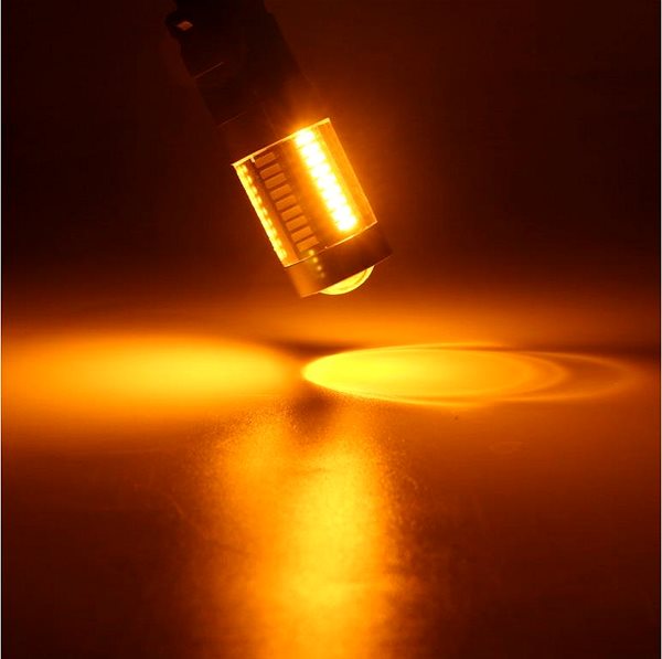 LED autožárovka Rabel W21/5W 7443 T20 dual color 66 smd 4014 oranžova bílá s čočkou USA  ...