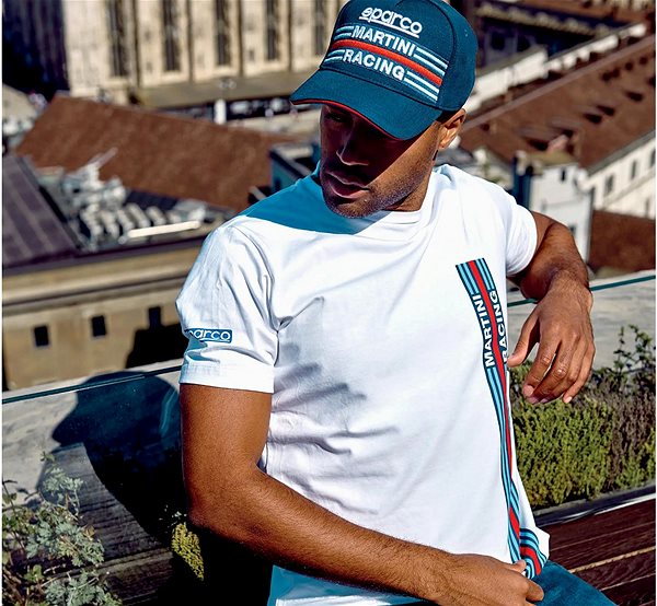 Póló Sparco póló csíkos Martini Racing, fehér, XL-es méret ...