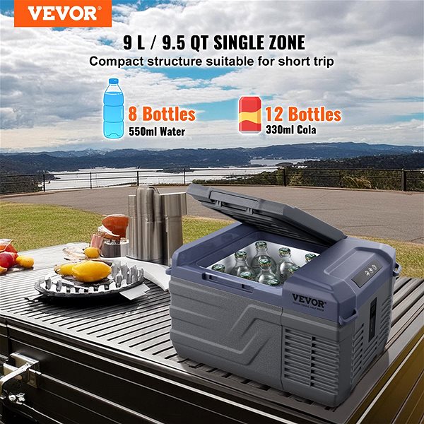 Vevor Compressor Car Cooler with 9L Freezer .