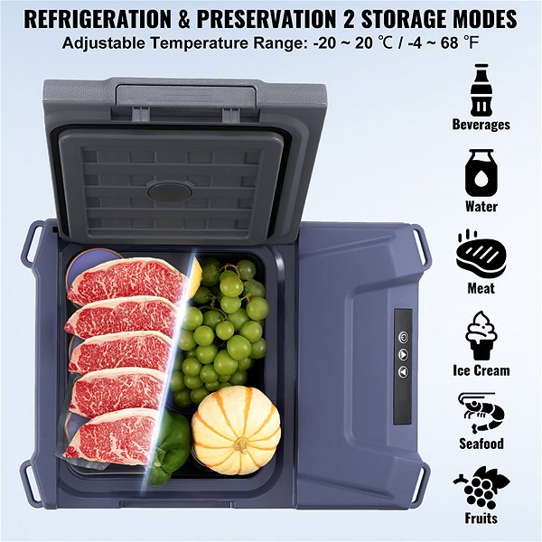 Vevor Compressor Car Cooler with 9L Freezer .