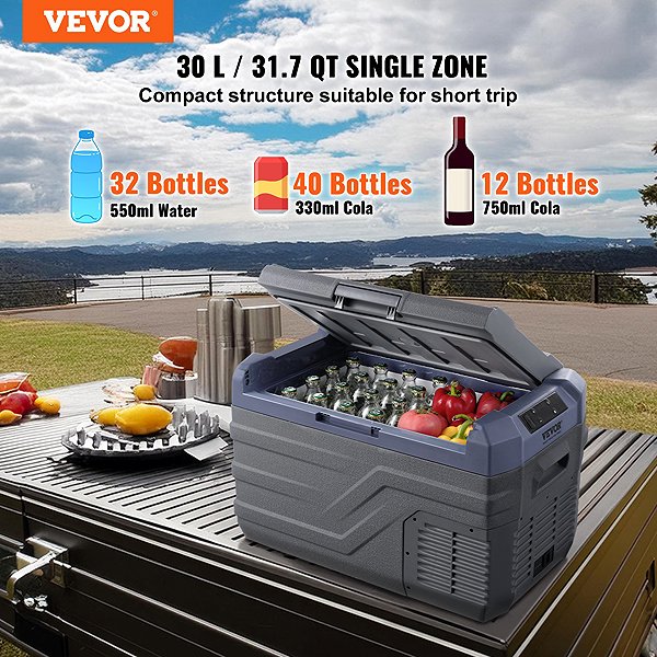 Vevor Compressor Car Cooler with 30L Freezer.
