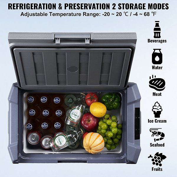 Vevor Compressor Car Cooler with 37L Freezer.