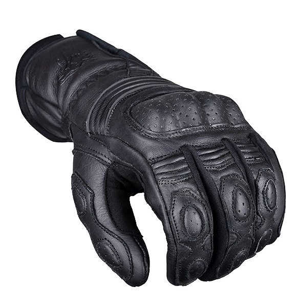 Wolf Ultor Black leather motorcycle gloves 2XL.