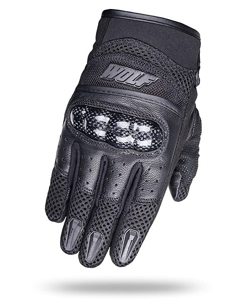 Wolf Rabid Black leather motorcycle gloves S driving gloves.