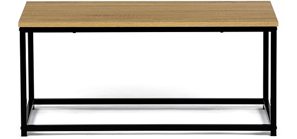 Kisasztal Lerakóasztal, MDF, vadtölgy hatású, fekete fém, 90×48×41 cm ...