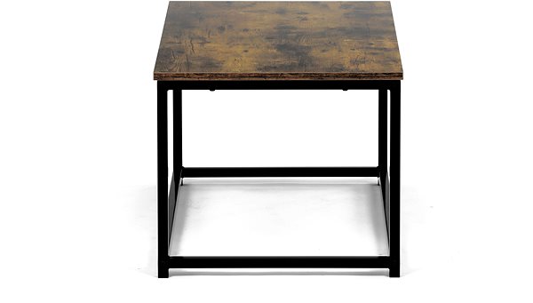 Kisasztal Lerakóasztal, MDF, antik fa hatású, fekete fém, 90×48×41 cm ...