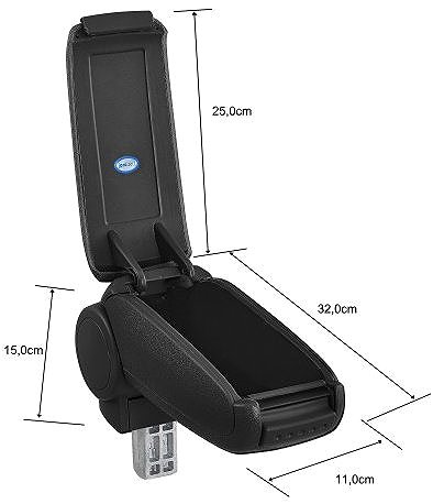 Armrest PROTEC Opel Corsa E textile black 2014-2019 .