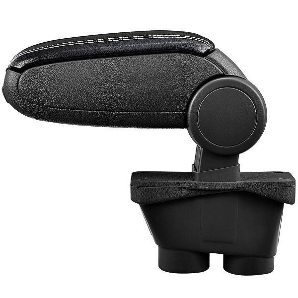 Armrest PROTEC Opel Corsa E synthetic leather black, white stitching 2014-2019 .