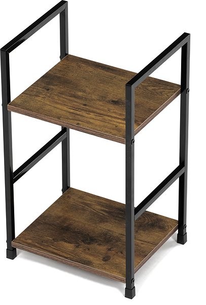 Shelving Unit Shelf, 2 shelves, decor old wood, MDF, black lacquer ...