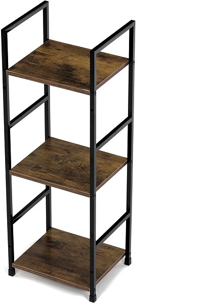 Shelving Unit Shelf, 3 shelves, decor old wood, MDF, black lacquer ...