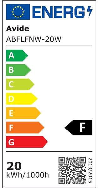 LED Reflector AVIDE Frameless LED spotlight black, 20 W 1800 lm, daytime Energy label