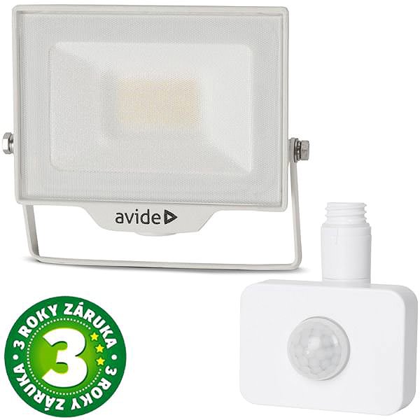 LED Reflector AVIDE Premium ultra-thin LED spotlight white 20 W 2000 lm, daytime, with motion sensor ...