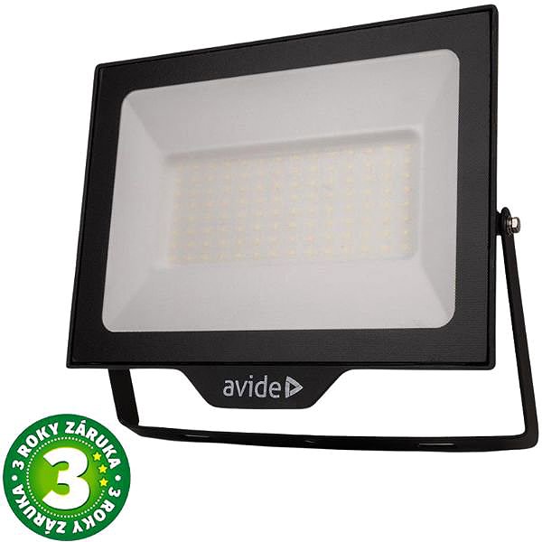 LED Reflector AVIDE Premium ultra-thin LED spotlight black 100 W 10000 lm, daylight, with sensor preparation ...