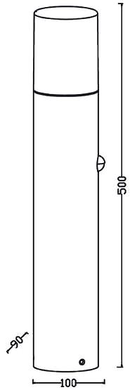 Zahradní osvětlení Zahradní sloupek Athen 1×E27 50 cm černý s čidlem pohybu ...
