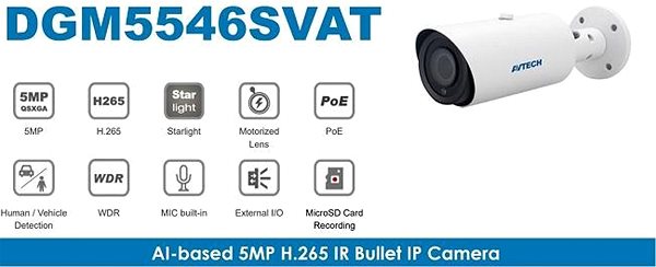 IP kamera AVTECH DGM5546SVAT 5 Mpx IP MotorZoom Bullet kamera ...