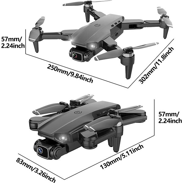 Dron Dron AERIUM L900 GPS 4K černý - 3 baterie Technický nákres