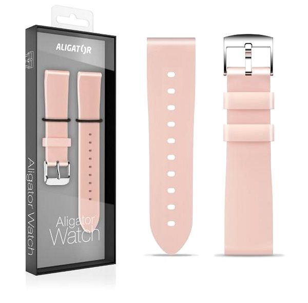 Remienok na hodinky Aligator Watch 18 mm silikónový remienok ružový ...