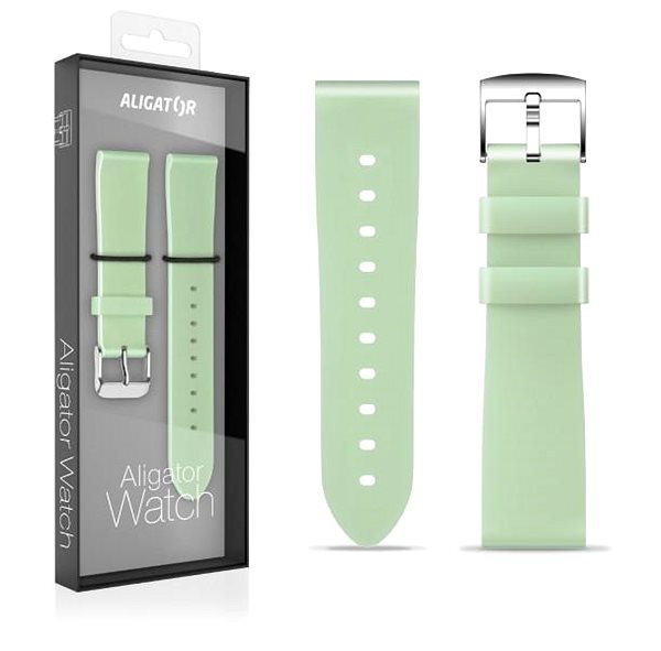 Remienok na hodinky Aligator Watch 18 mm silikónový remienok pistáciový ...