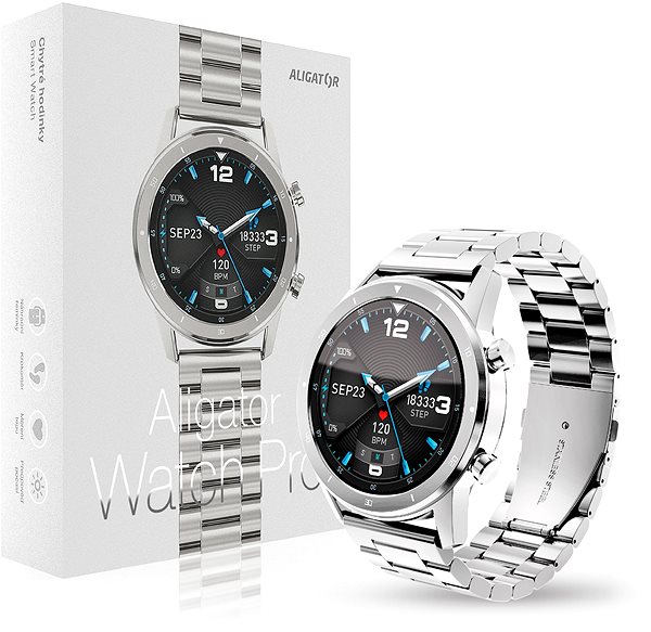 Smartwatch Alligator Watch PRO (Y80) - silber Verpackung/Box